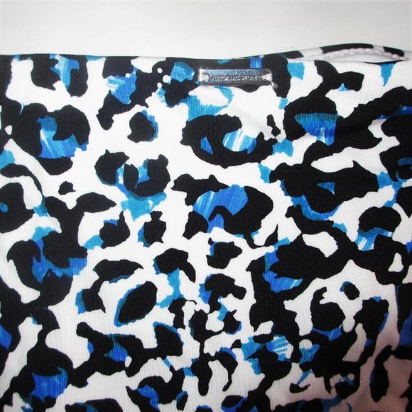 Victoria Secret Swim Bikini Bottom Extra-Large Side Tie Blue White Black Leopard - Picture 8 of 8